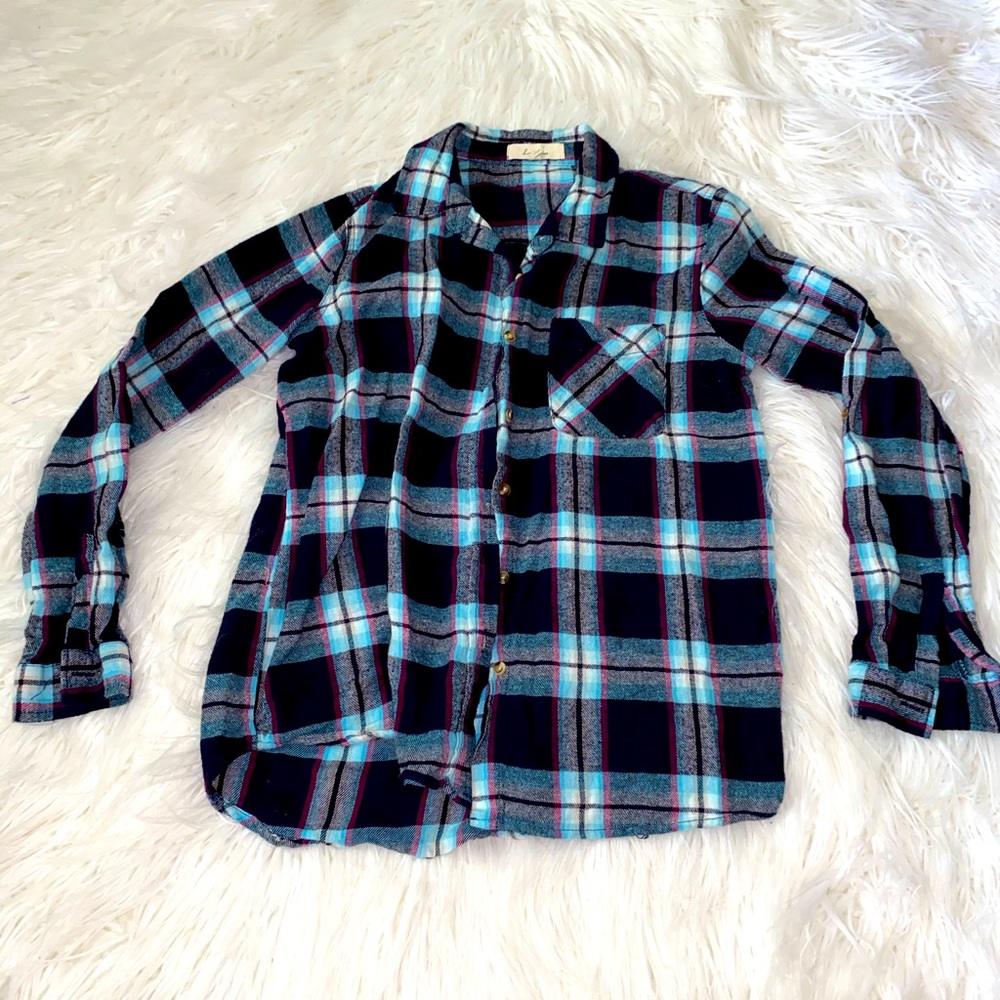 navy/blue flannel